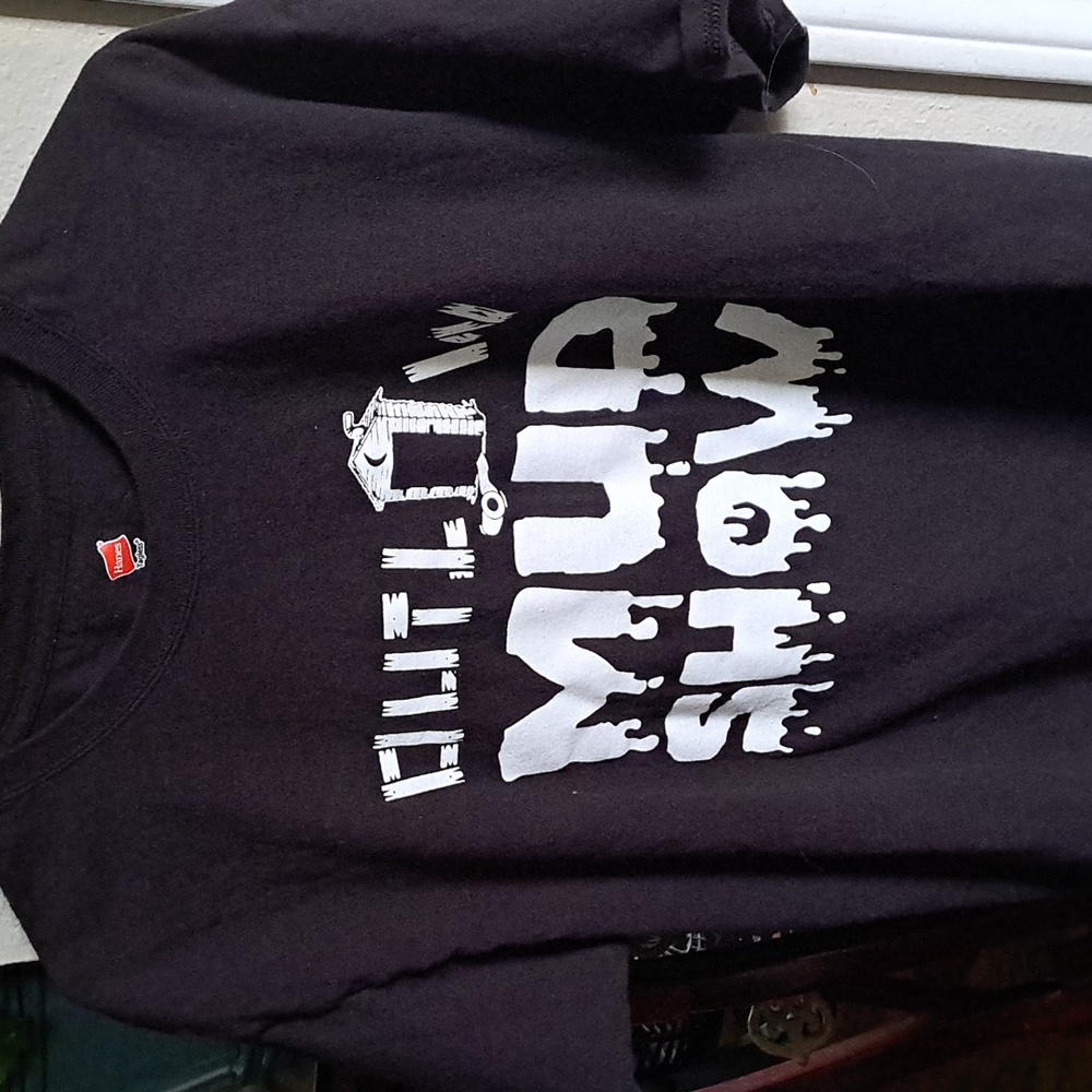 OUTLAW MUD SHOE TEE.SIZE L BLACK SHORT SLEEVE